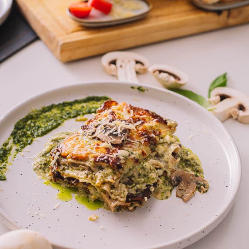 Lasaña Champiñón Pesto Familiar
